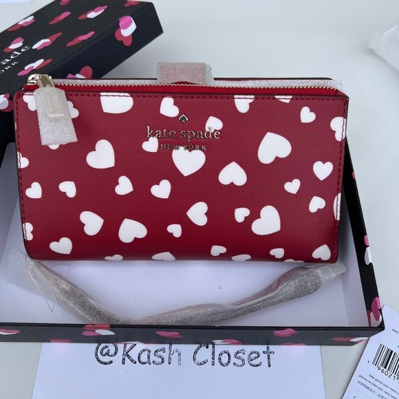 Kate Spade Wristlet Staci Heart Printed Pop Phone Wallet Gift Box - Picture 7 of 8
